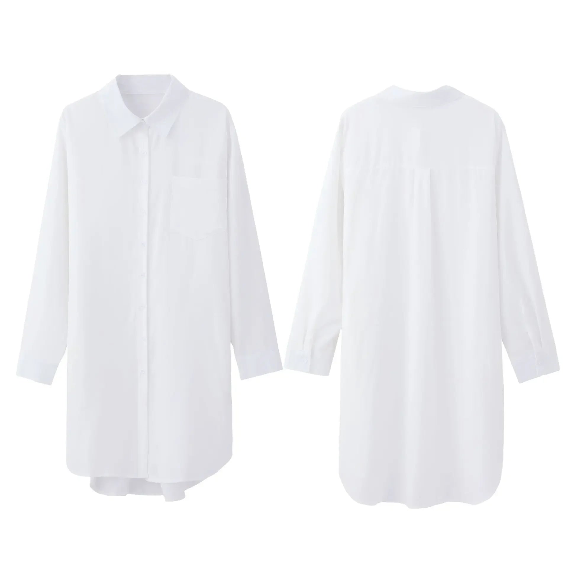 Vintage Oversized Long Sleeve Shirt for Women with Pockets Button Up Blouse Casual Chic Fashion Top