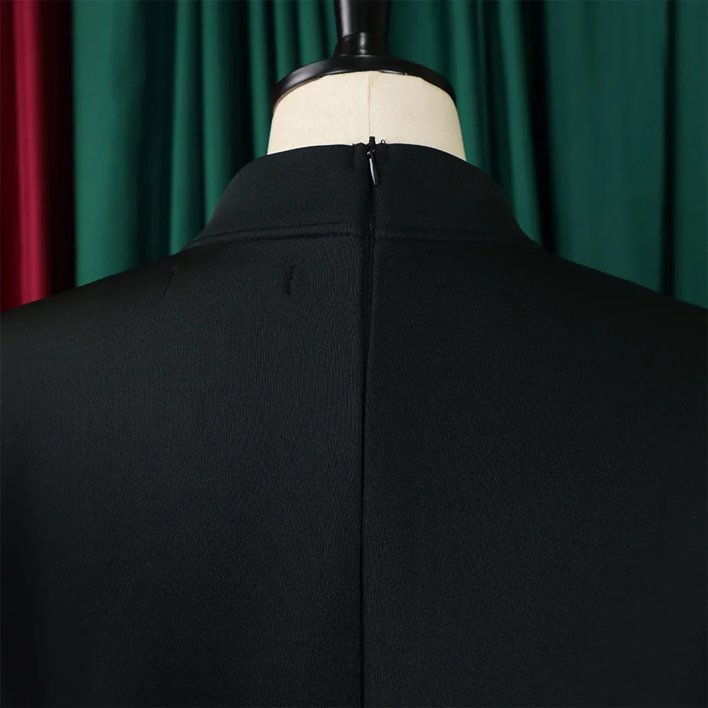 Elegant A Line Midi Dress With Bow Collar For Party