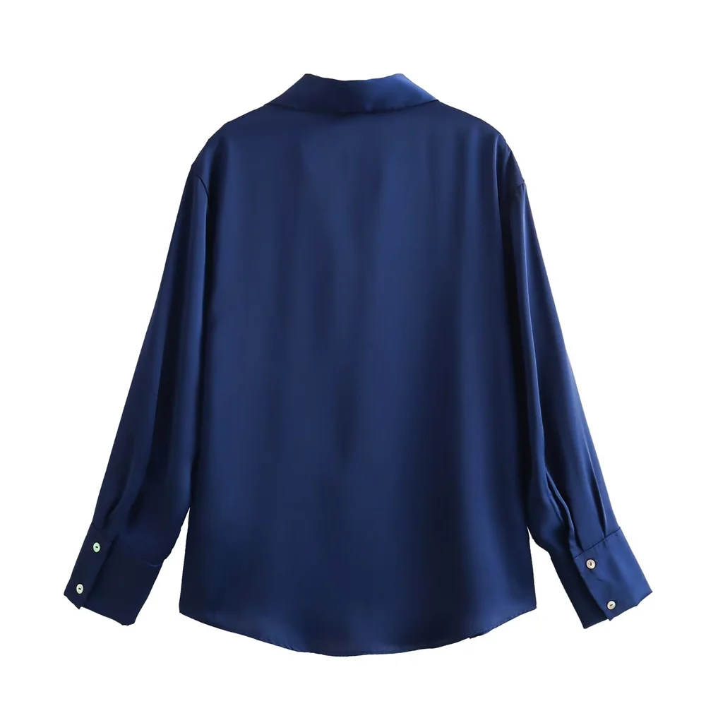 Women's Casual Loose Silk Satin Shirt with Versatile Soft Texture and Elegant Design