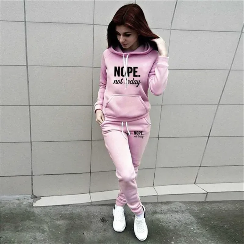 Women's Casual Hooded Sportswear Suit with Jogging Hoodie and Sports Pants