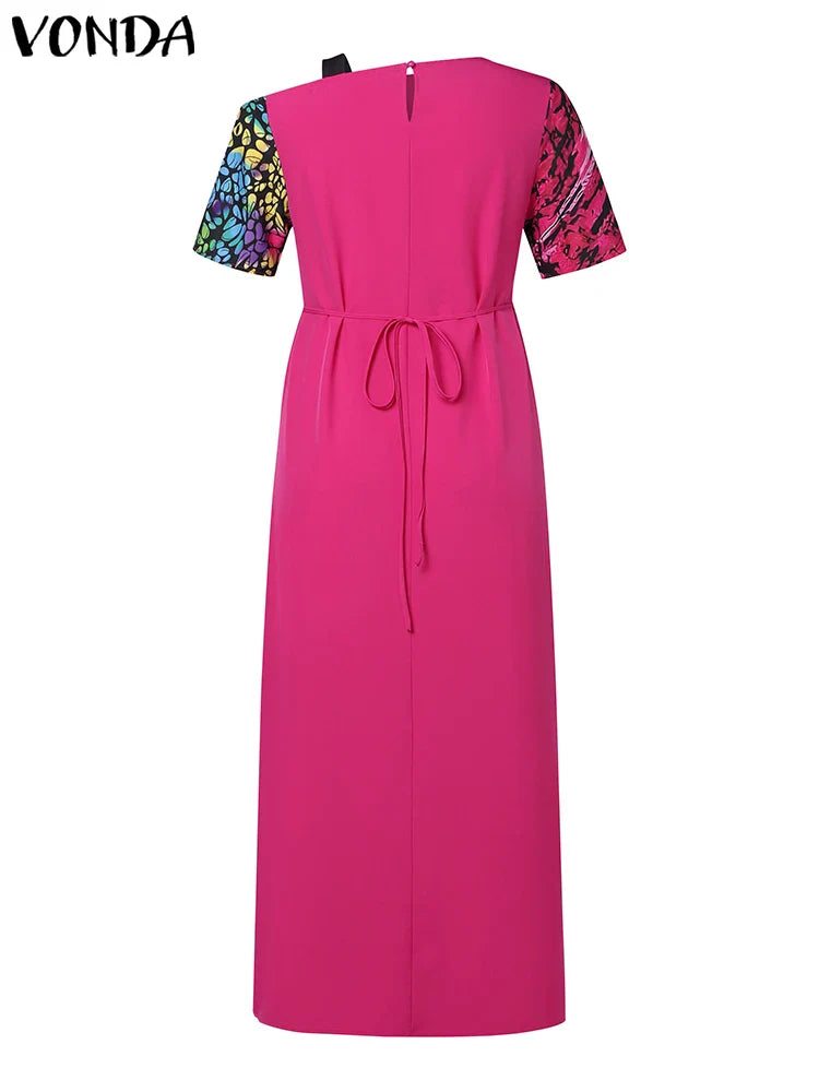 Off Shoulder Summer Sundress Bohemian Printed Maxi Dress