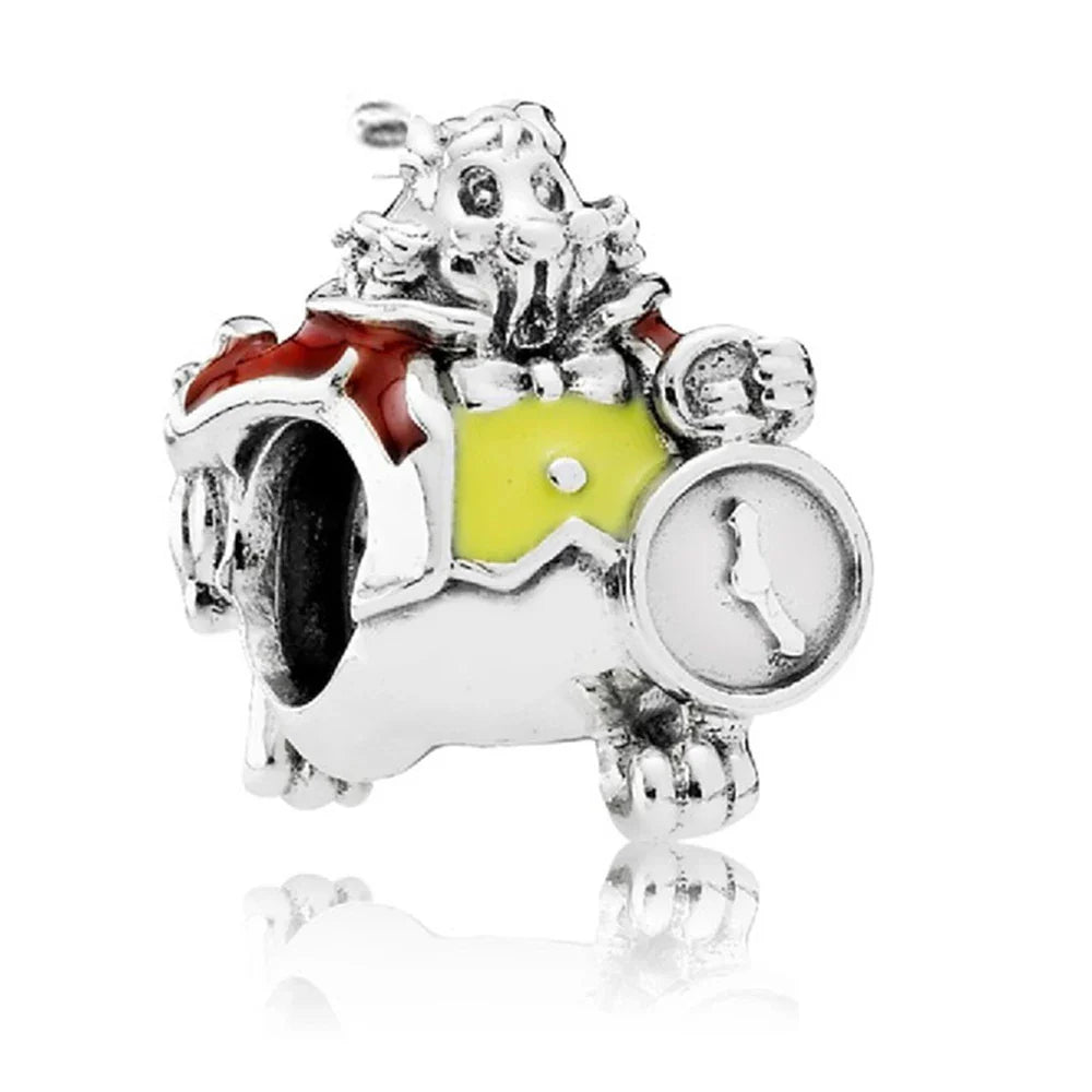Beauty and the Beast 925 Sterling Silver DIY Charm for 3mm Bracelets with Eternal Rose Design