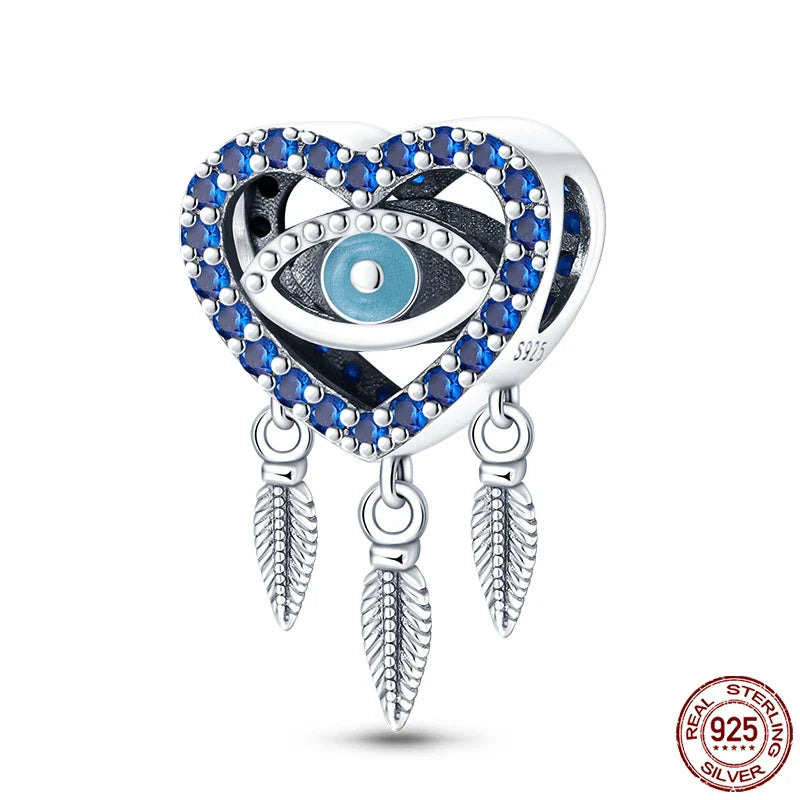 925 Silver Devil's Eye Charms Beads for Women DIY Jewelry Making