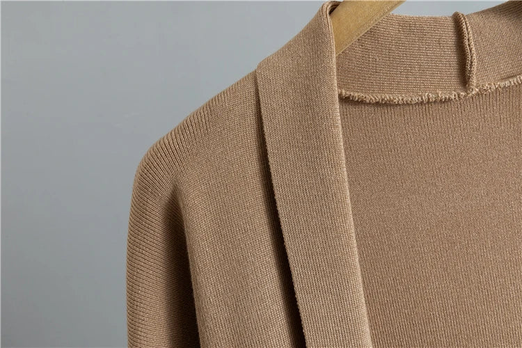 Casual Knitted Three-Piece Set for Women with Cardigan Sweater Vest and Wide Leg Pants