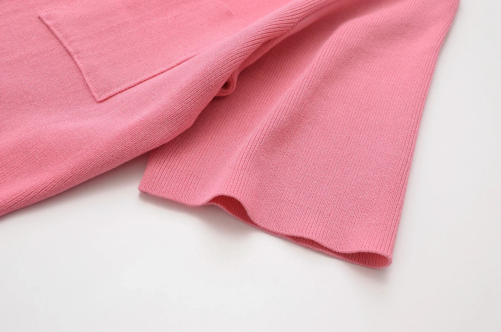 Knitted Pocket Dress For Women Short Sleeve Summer Casual