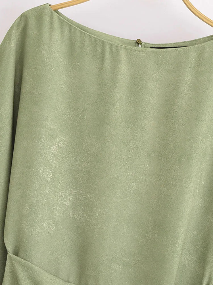 Floral Print Summer Midi Dress Women Three Quarter Sleeve