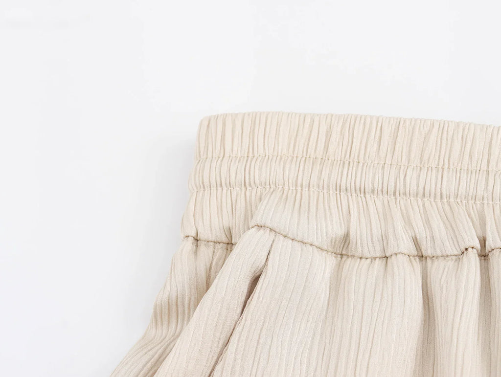 Autumn Women's Fashionable Wrinkled Suit Jacket and Casual Pants Set