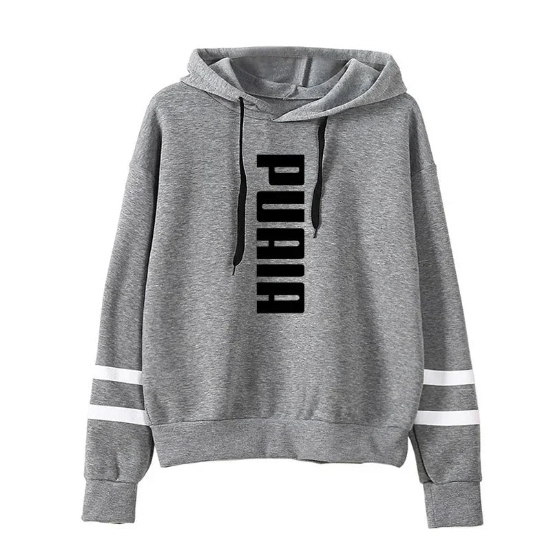 Autumn Winter Women's Casual Hooded Sweatshirt Comfortable Jogging Top for Outdoor Activities