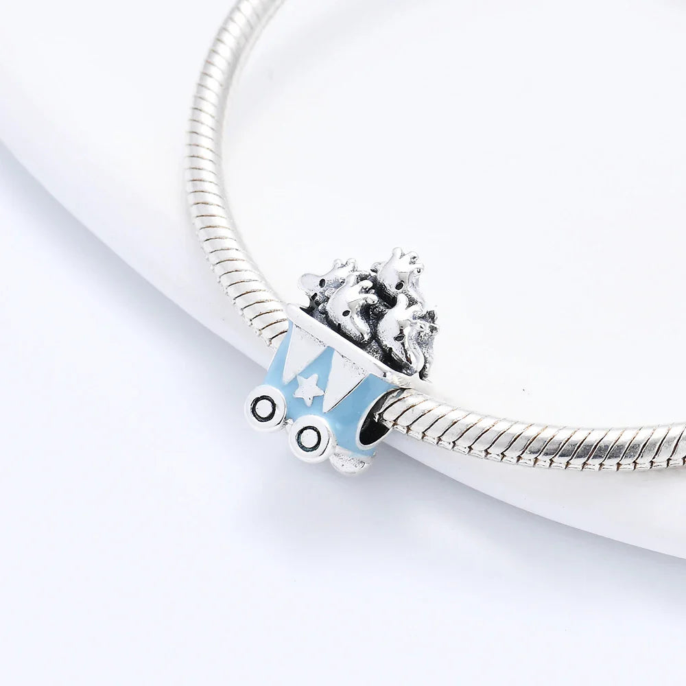 Snoopy Charlie Brown 925 Silver Charm Pendant for Women Fit 3mm Bracelets