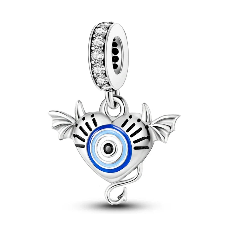925 Silver Devil's Eye Charms Beads for Women DIY Jewelry Making
