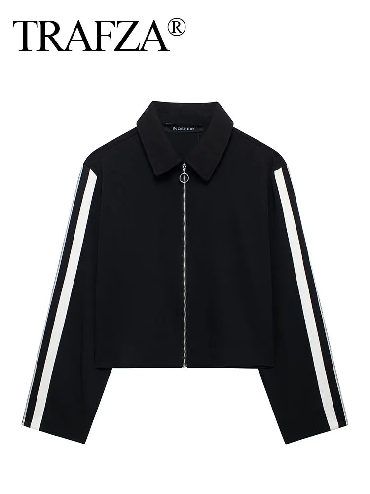 Women's Long Sleeve Zip Jacket and Elastic Waist Trousers Side Stripe Activewear Set