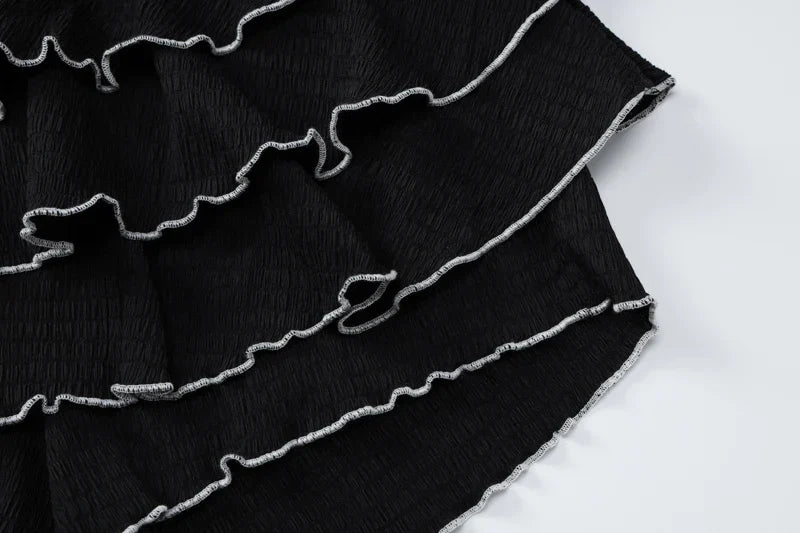 Sexy Matching Tube Top and Ruffled Skirt Set Women Summer Party Club Date Outfit Streetwear Y2K Style