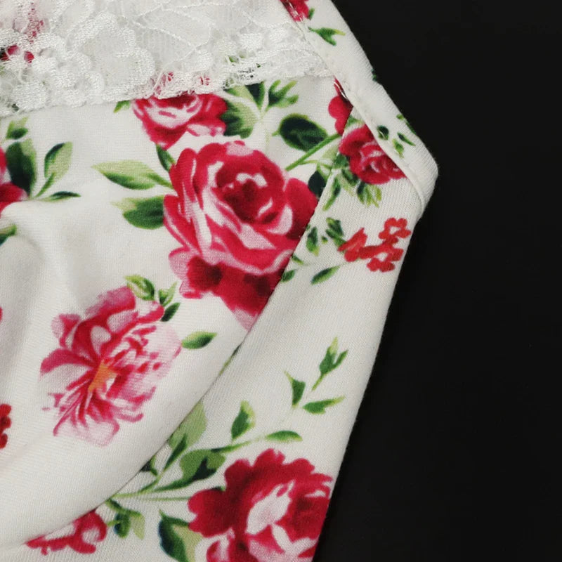 Red Print Maxi Dress For Women Sleeveless Lace V Neck Party