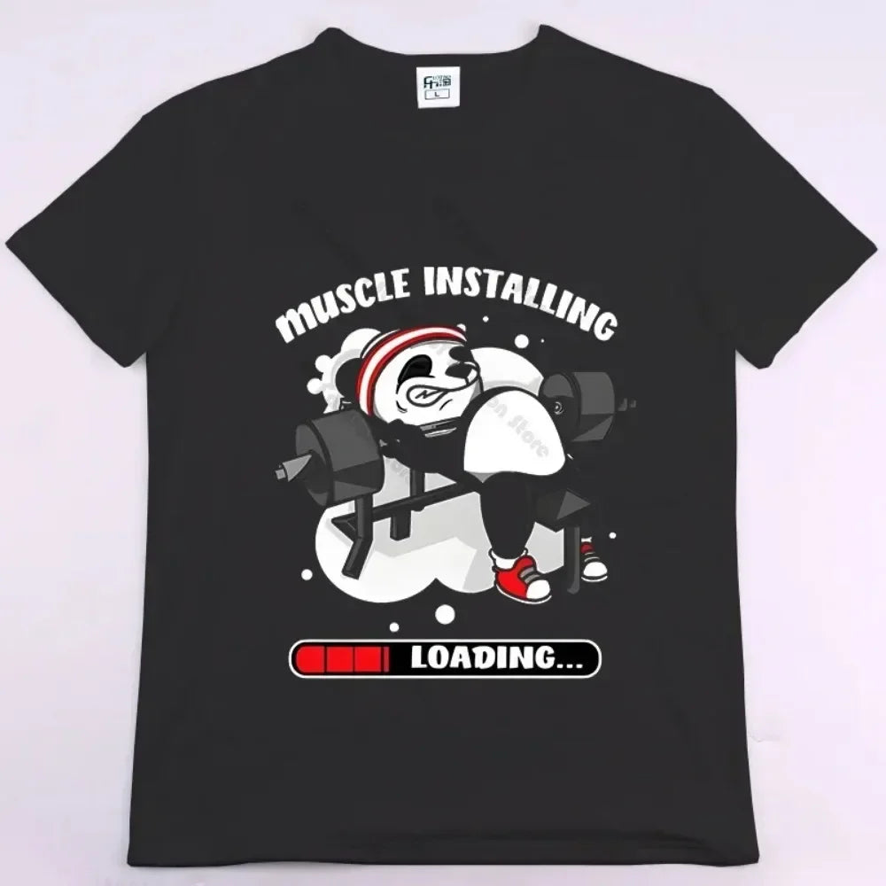 Buns of Steel Funny Gym Rat Bodybuilding Oversized T Shirt for Men Casual Short Sleeve Fitness Apparel