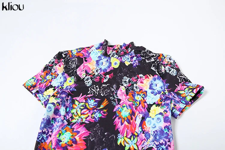 Sexy Printed Slim Fit Jumpsuit with Back Hollow Detail Full Sleeve Stand Collar Overalls for Midnight Party and Clubwear