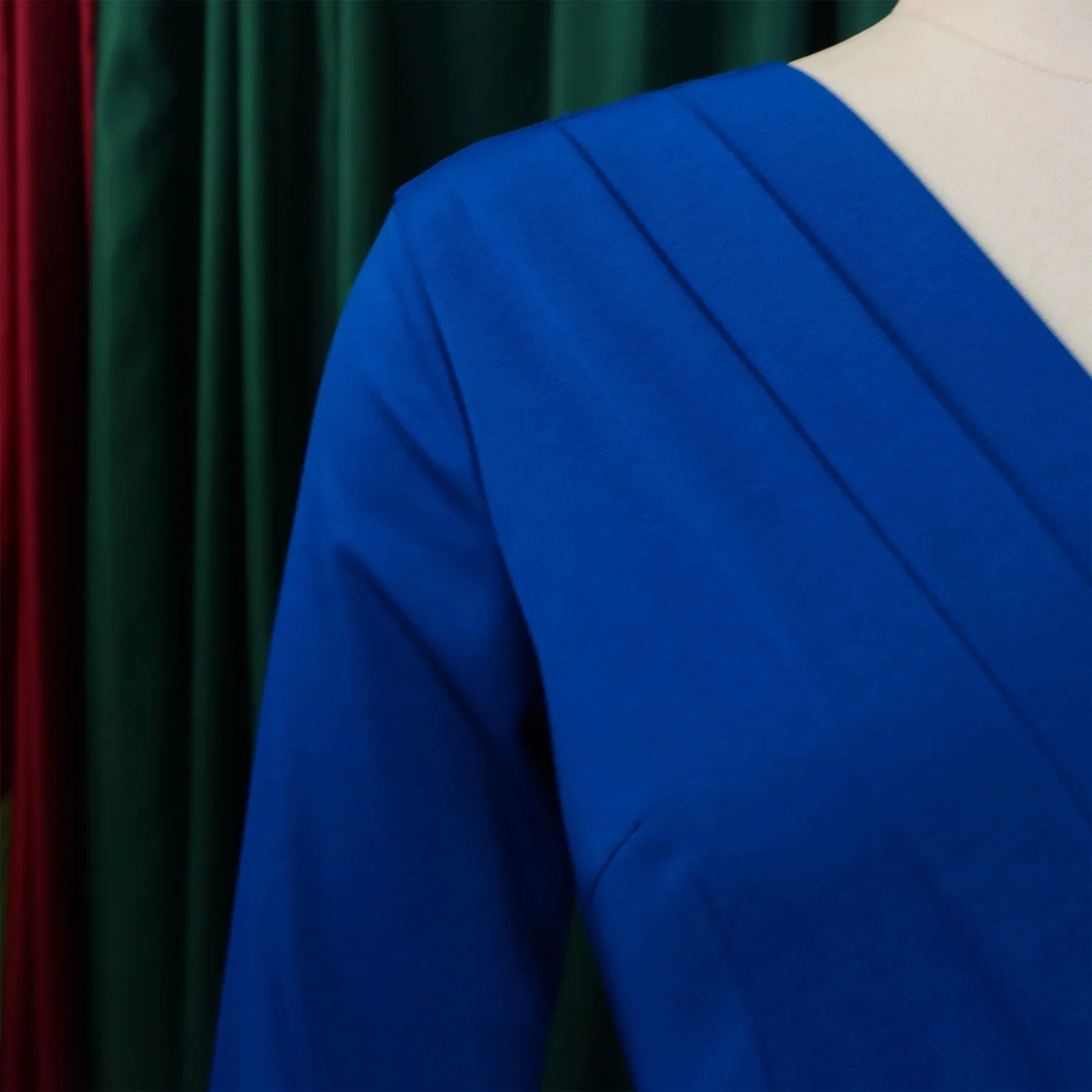 V Neck Office Dress For Women Belted Pleated Mid Calf