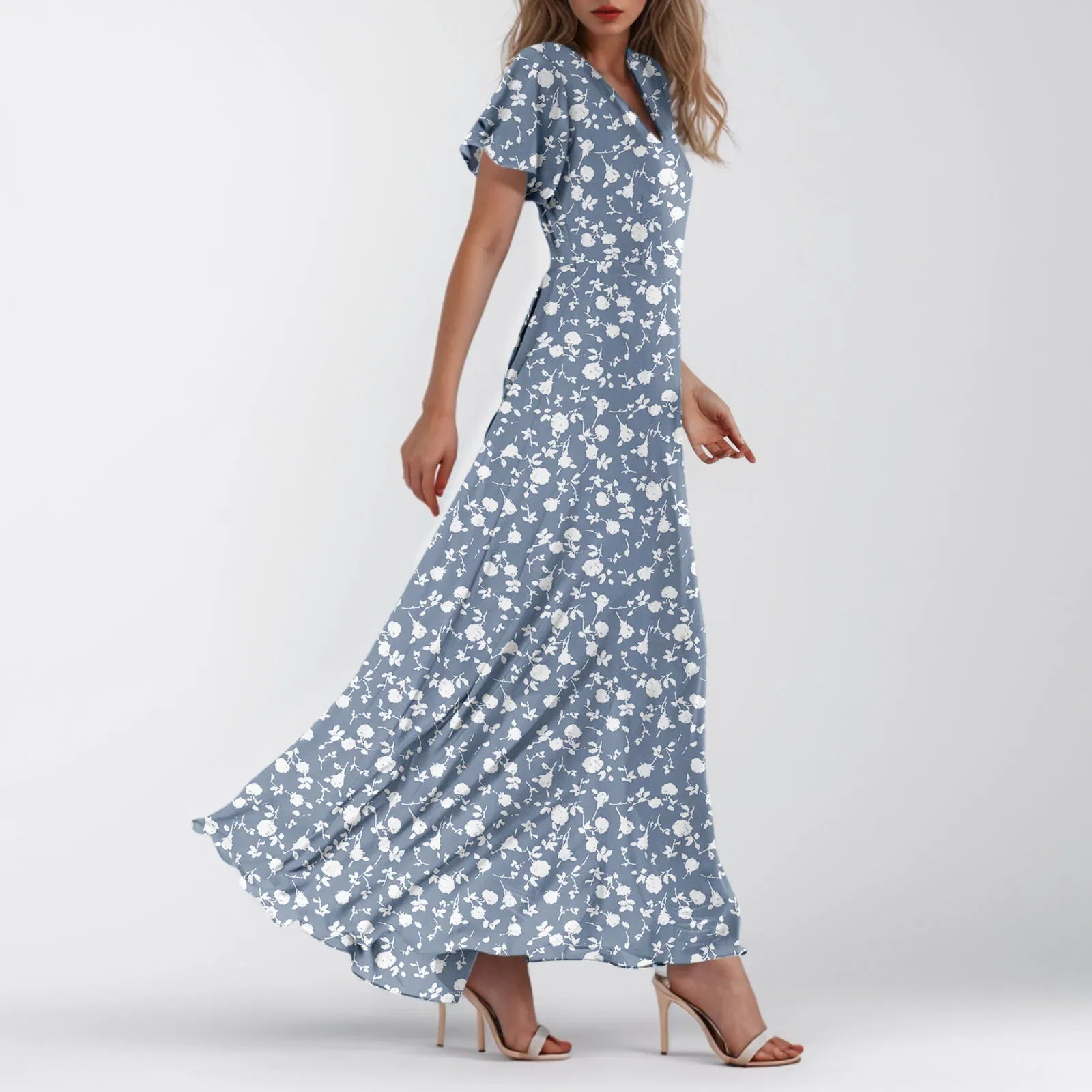 Floral Chiffon Maxi Dress for Summer Wedding Guest Chic