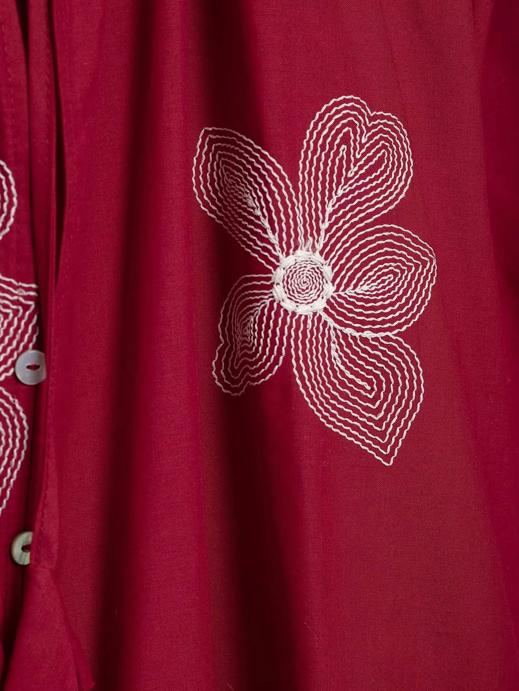 Women's Ruffled Collar Long Sleeve Blouse with Delicate Flower Embroidery Casual Chic Shirt Top