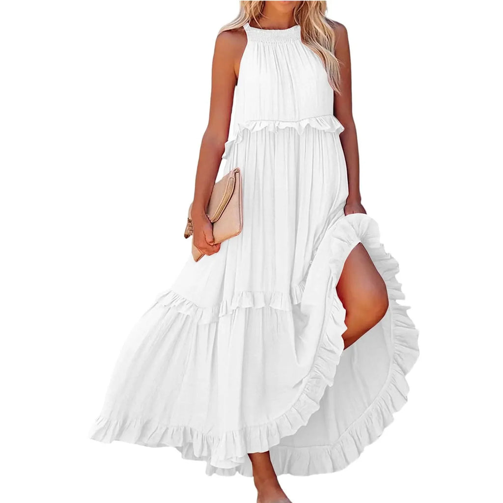 Women Summer Maxi Dress Lightweight Beach Swing Dress