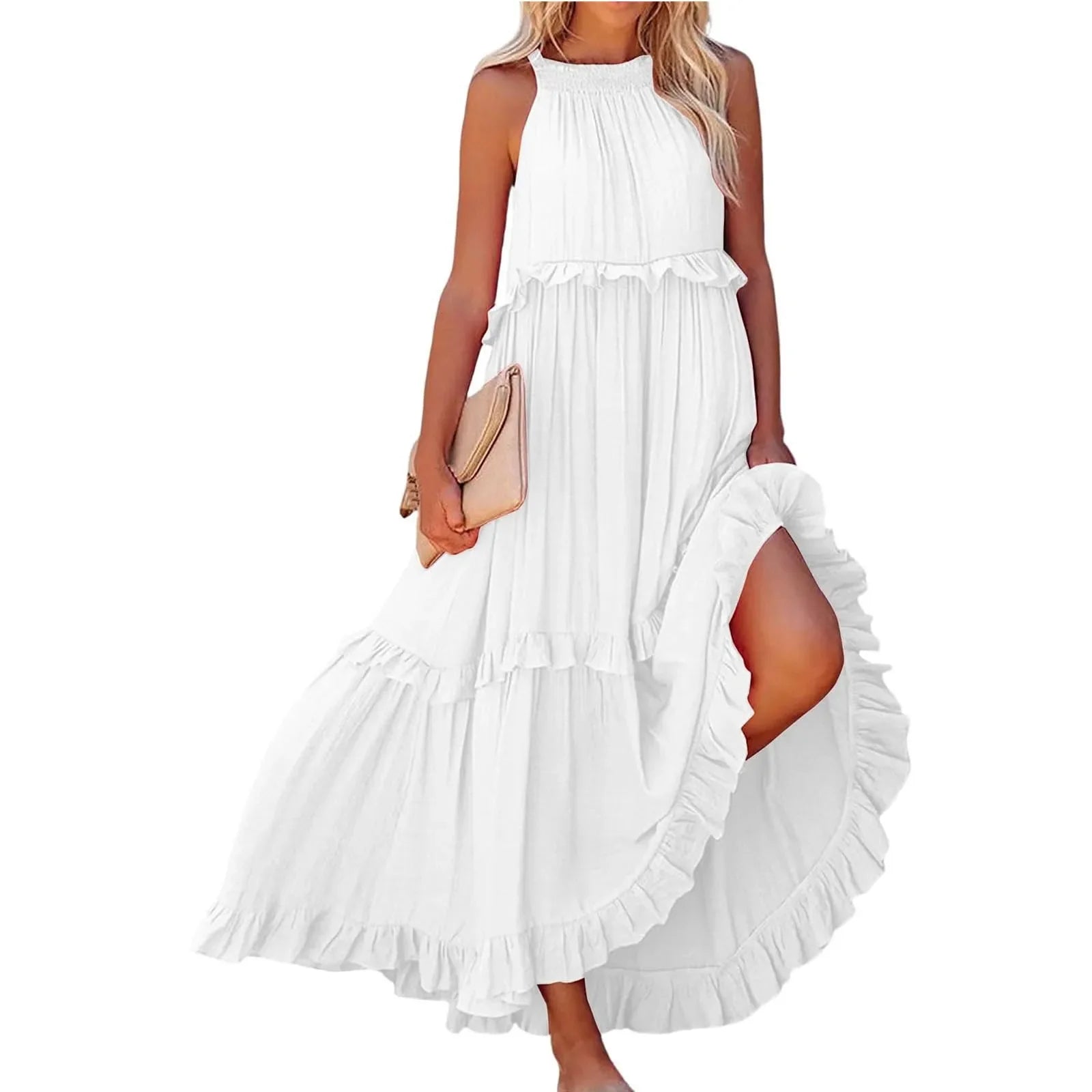 Women Summer Maxi Dress Lightweight Beach Swing Dress