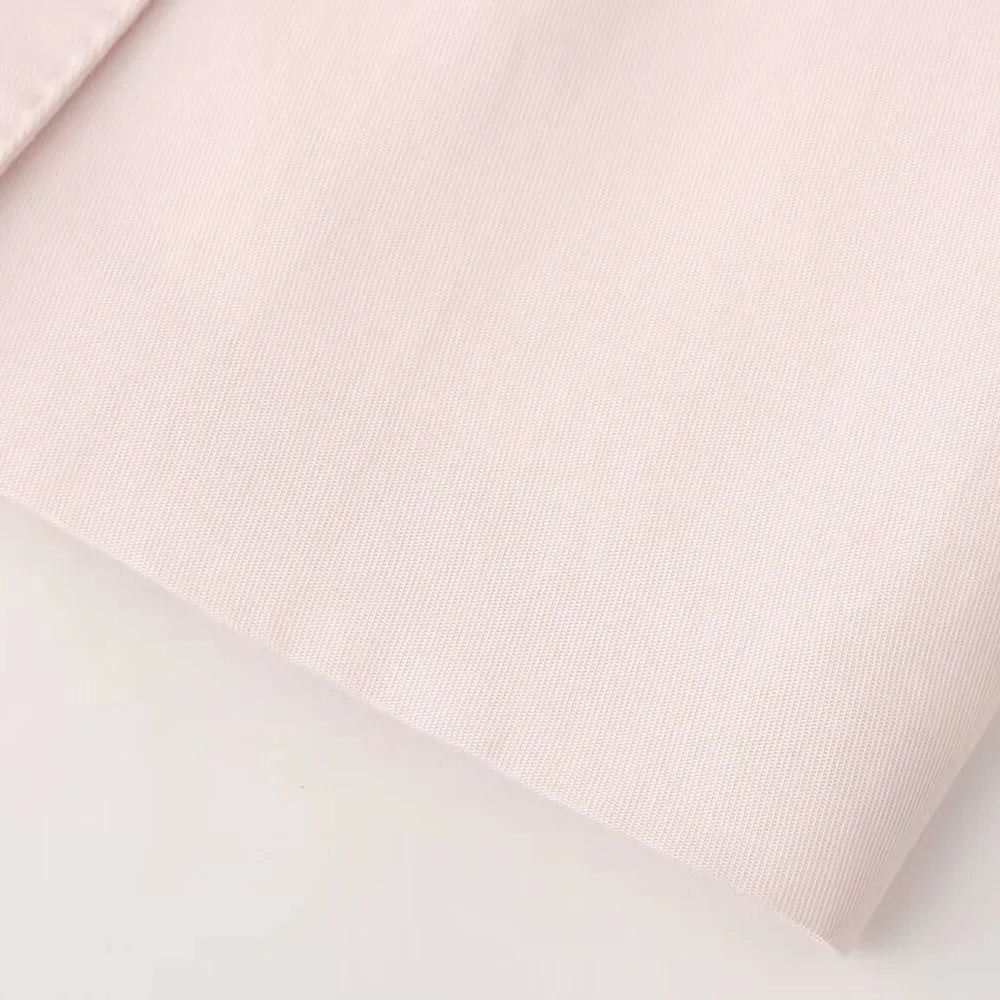 Pink Draping Casual Double Breasted Women's Commuter Suit Coat with Straight Leg Pants