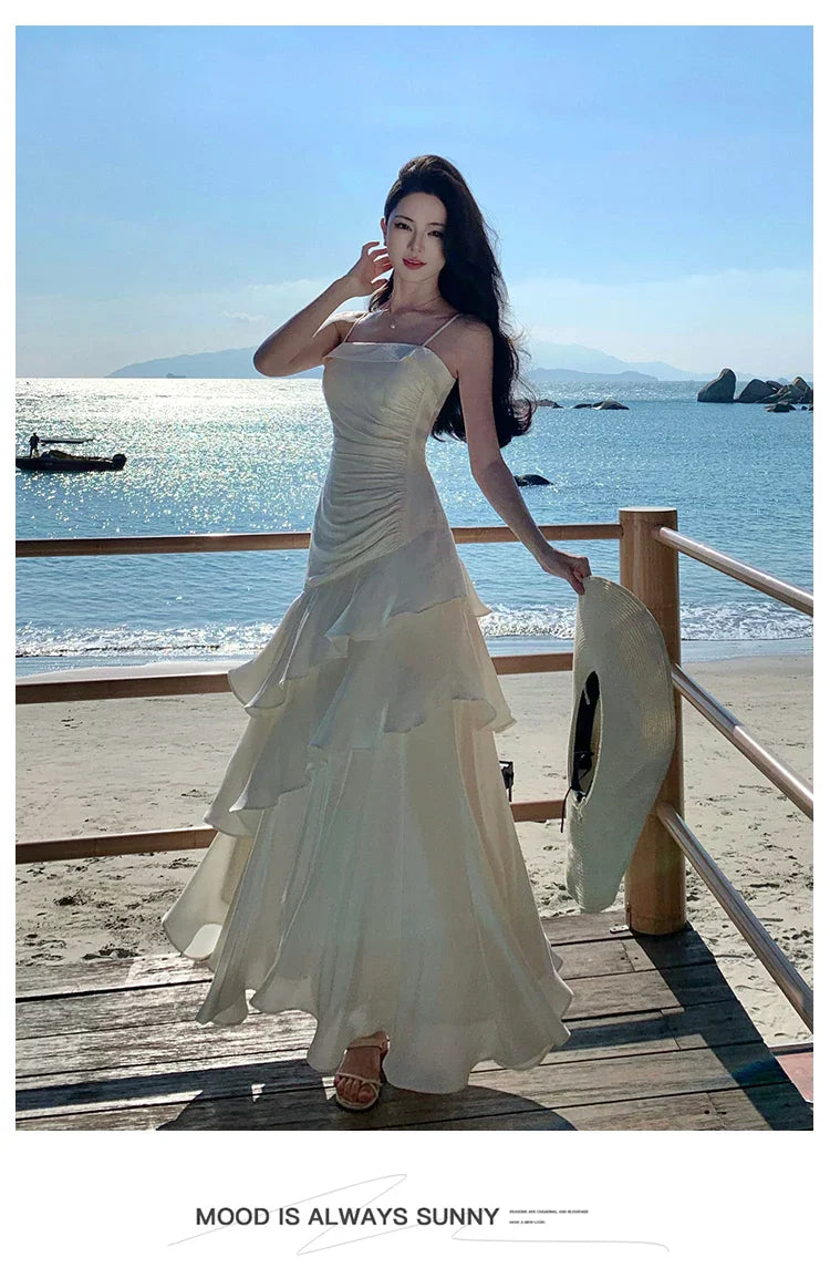 Elegant Spaghetti Strap Long Dress For Women Prom Gown