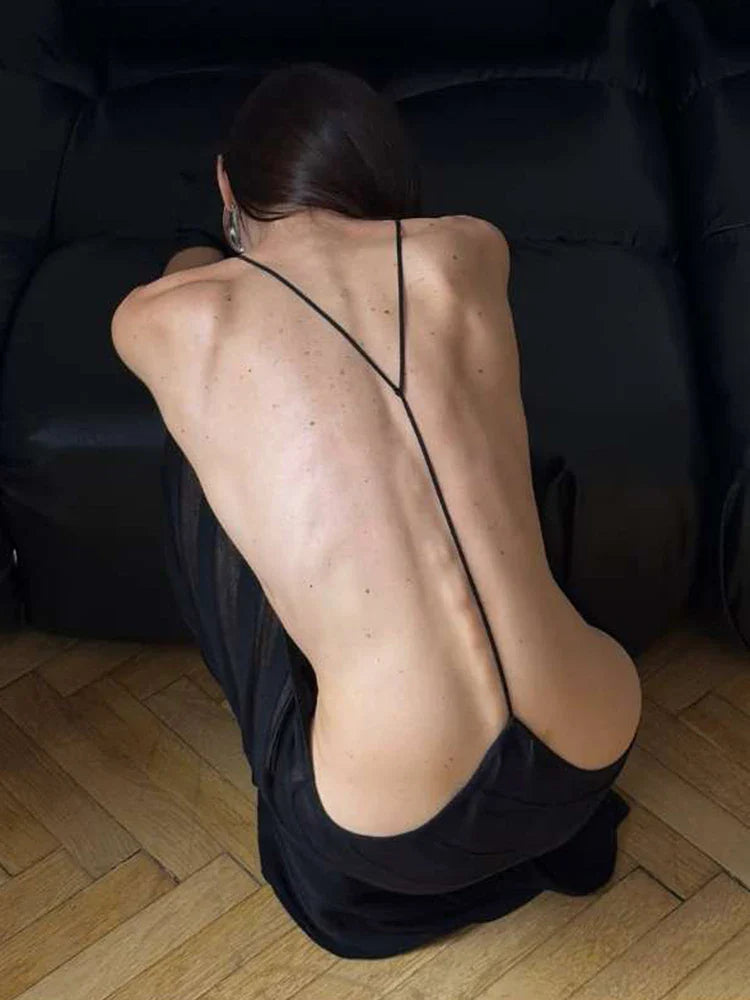 Sexy Backless Maxi Dress For Women Evening Gown Silhouette