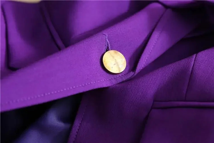 Purple Women Office Blazer Suit Two Piece Set For Work