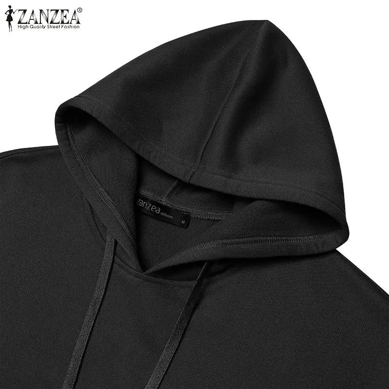 Hooded Sweatshirt Dress For Women Long Sleeve Casual Winter