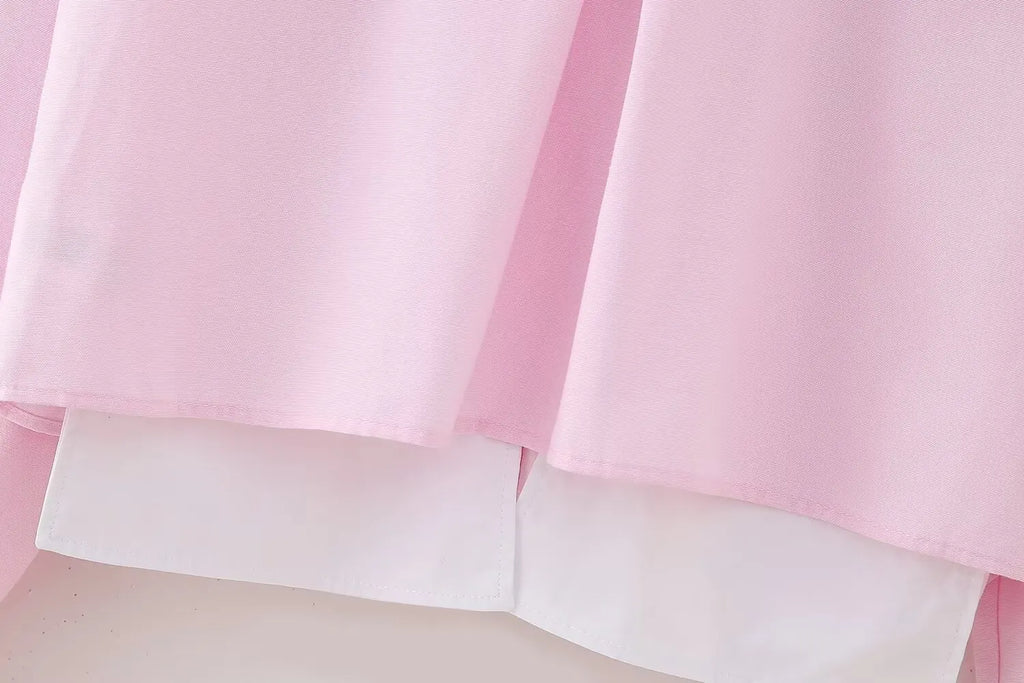 Elegant Patchwork Blouse for Women Long Sleeve Single Breasted Lapel Shirt Chic Short Top