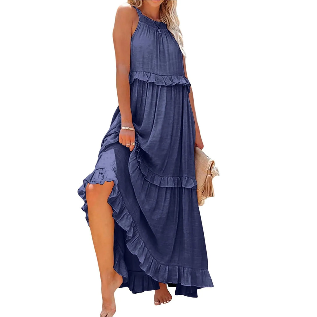 Women Summer Maxi Dress Lightweight Beach Swing Dress