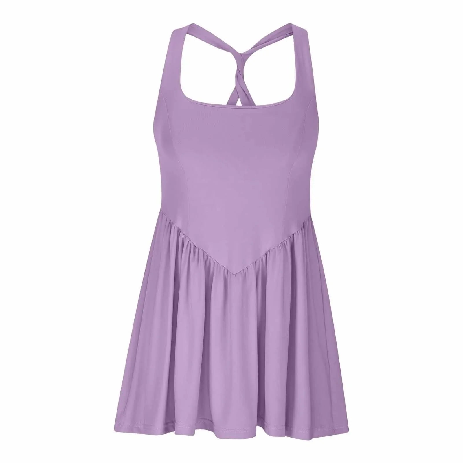 Womens Sleeveless Workout Romper With Built In Shorts