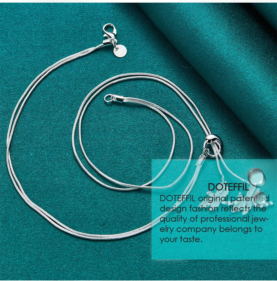 925 Sterling Silver Dragonfly Pendant Necklace for Women with Snake Chain Wedding Engagement Jewelry
