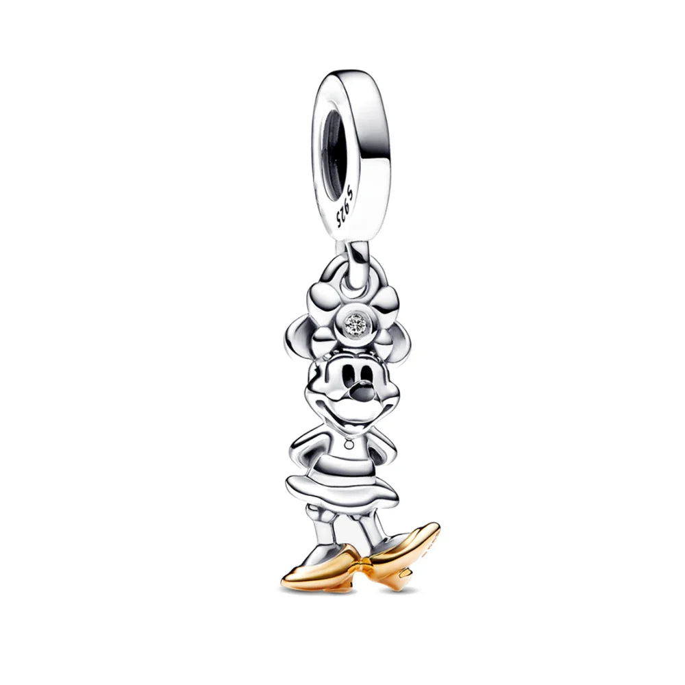Mickey Mouse Minnie Mouse Sterling Silver Charm Beads for Bracelets