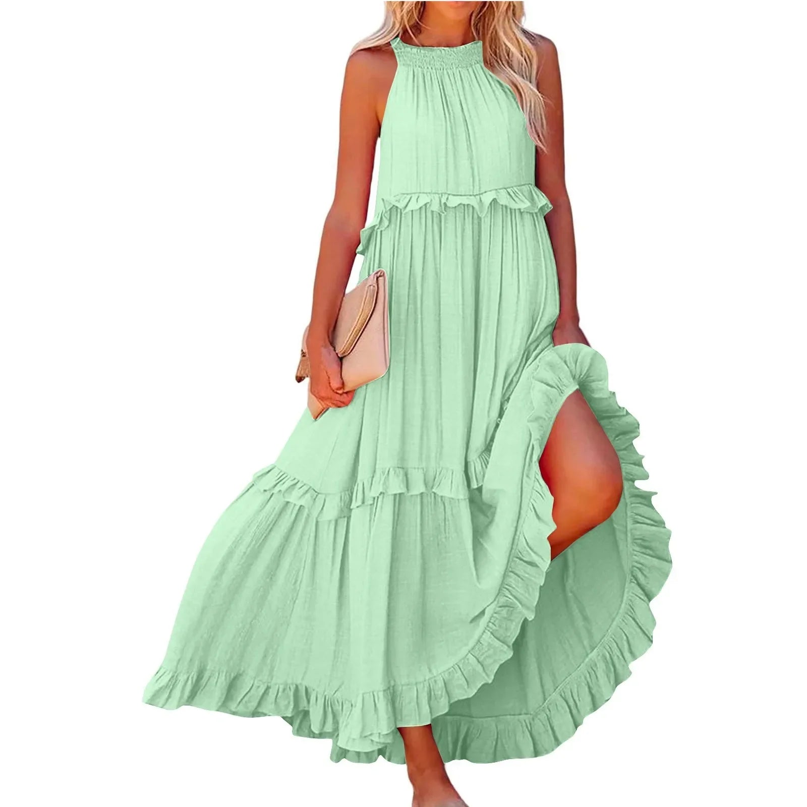 Women Summer Maxi Dress Lightweight Beach Swing Dress