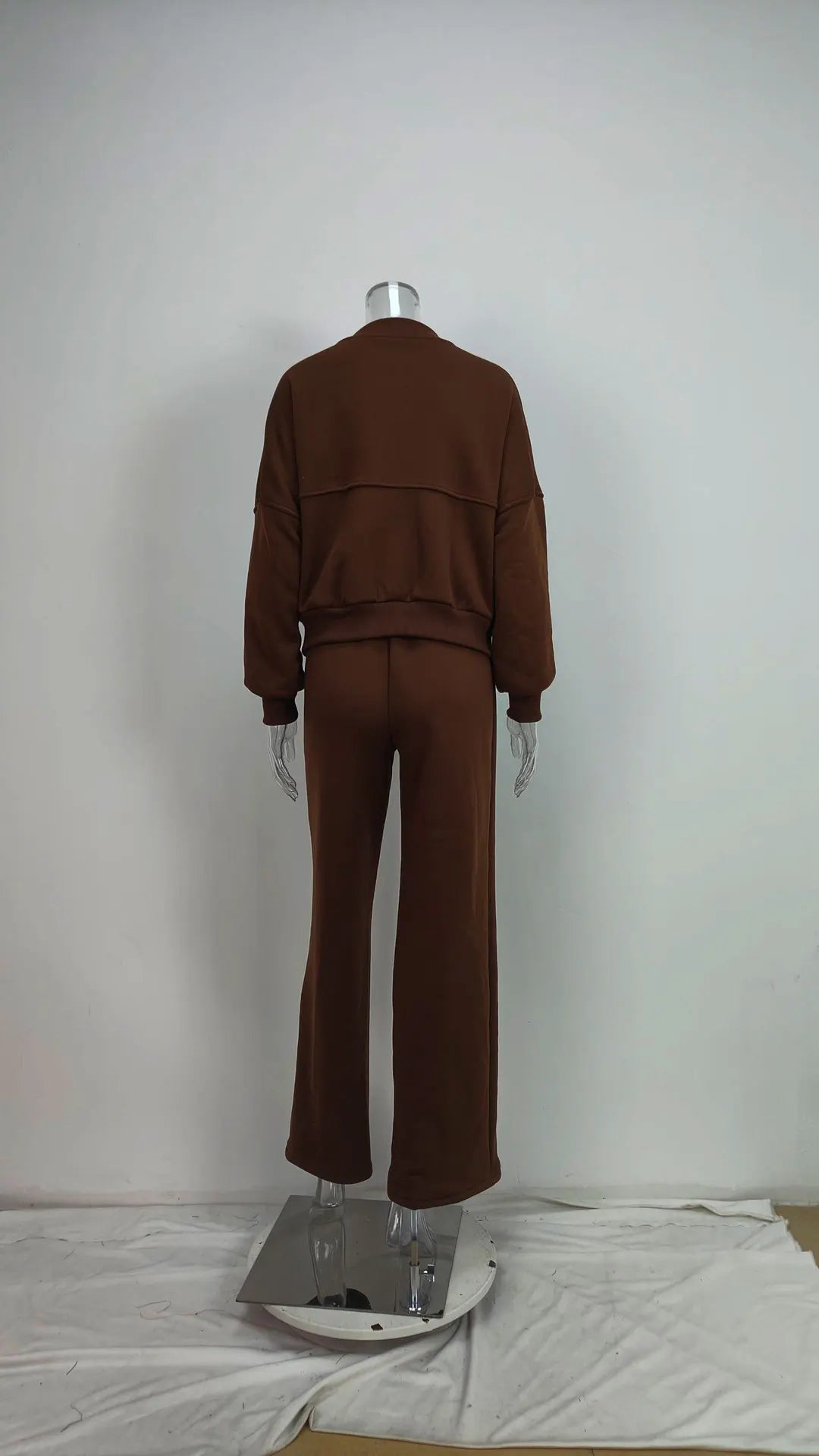 Women's Fleece-Lined Tracksuit Set with Hoodie and Casual Pants for Winter Comfort and Style