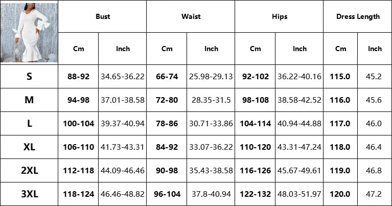 V Neck Sheath Mermaid Dress With Flare Sleeve White Blue