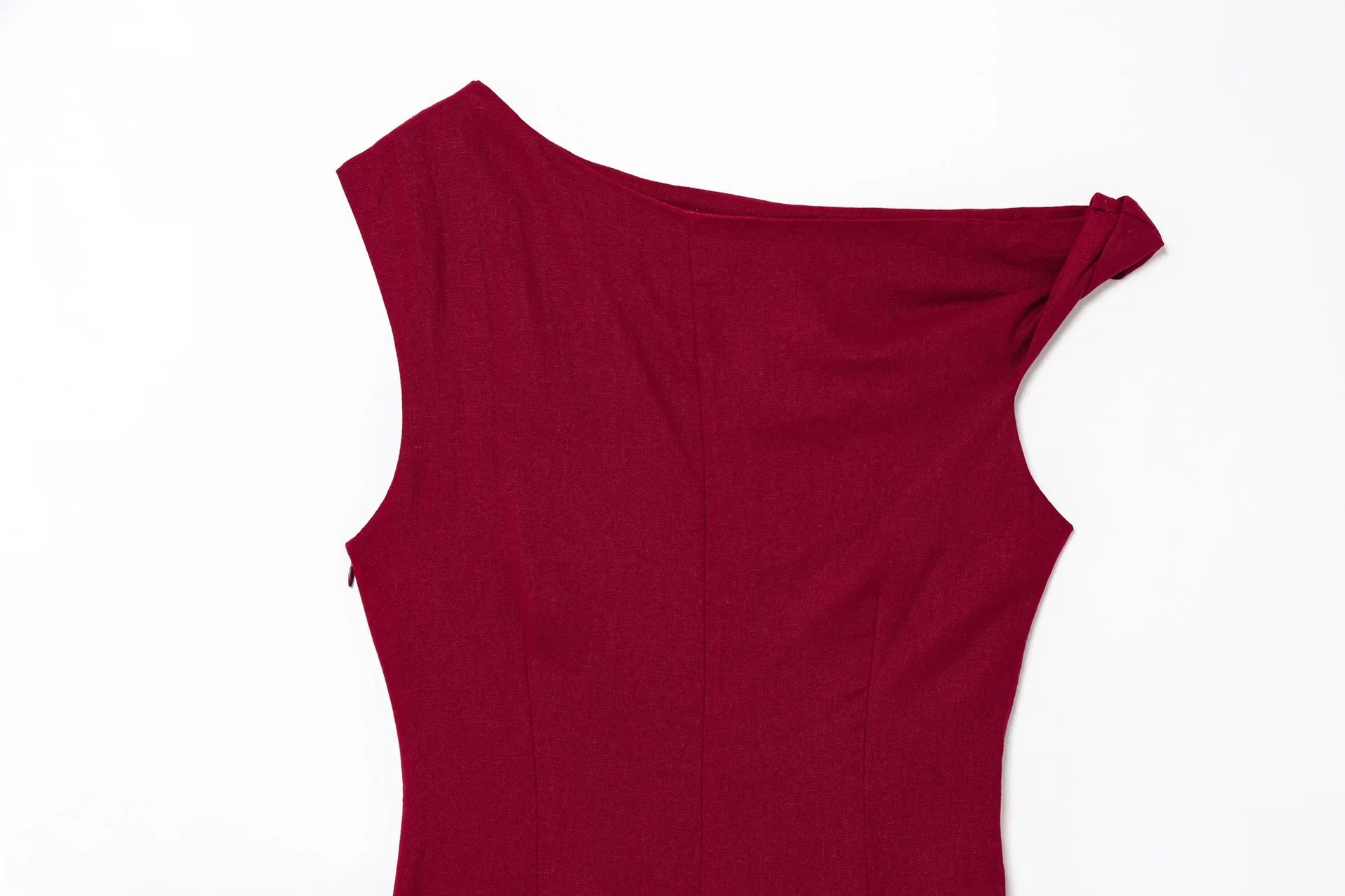 Women's Pleated Asymmetric Evening Dress High Waist Zipper