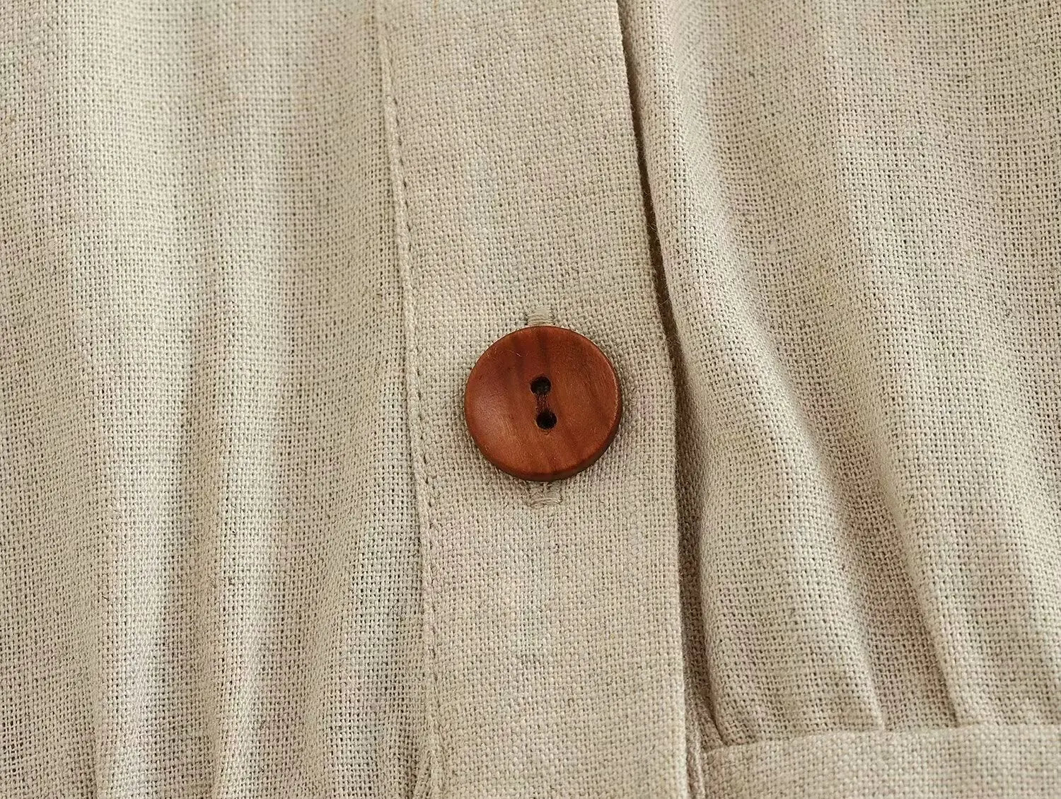 Summer Casual V Neck Sleeveless Linen Blend Jumpsuit Straight Long Holiday Style