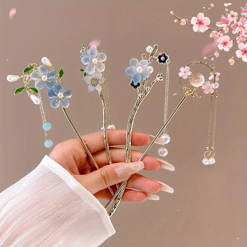 Romantic Chinese Style Hairpin Jewelry Accessory for Women and Girls Daily Wear
