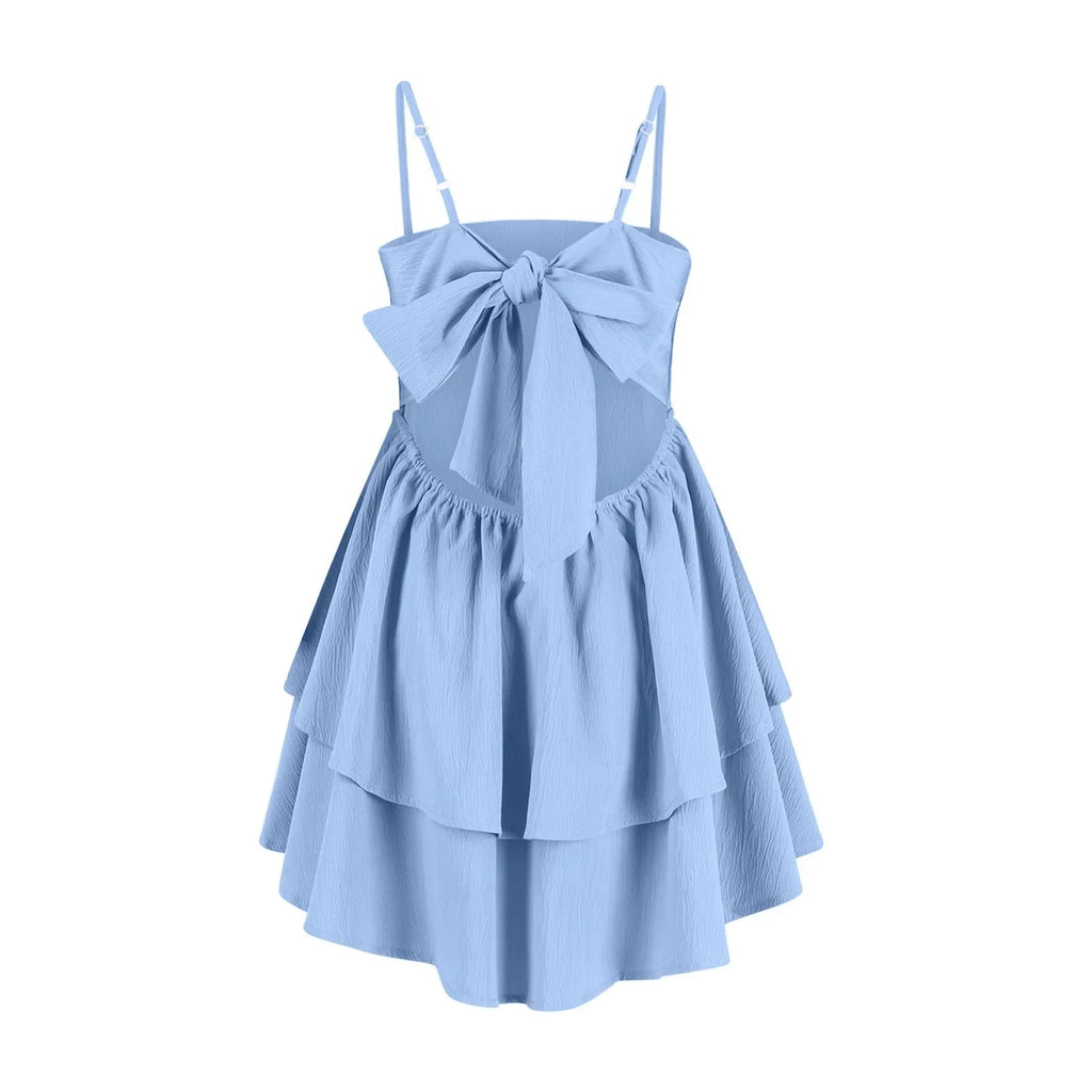 Backless Party Dress With Suspender Cake Skirt For Women