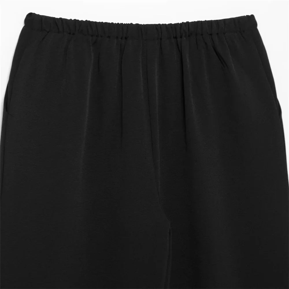 Women's Casual Double Breasted Kimono Style Suit Jacket and Straight Leg Pants Set for Spring Fashion