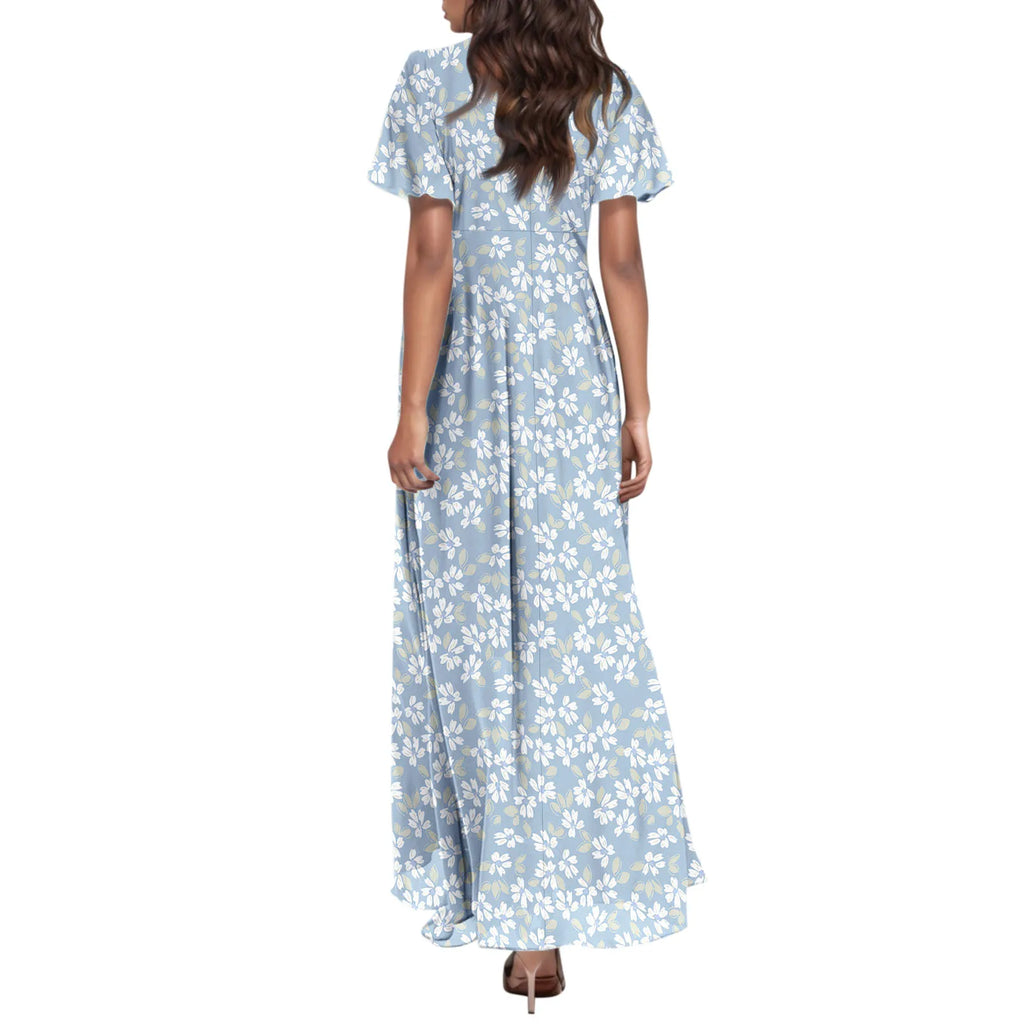 Floral Chiffon Maxi Dress for Summer Wedding Guest Chic