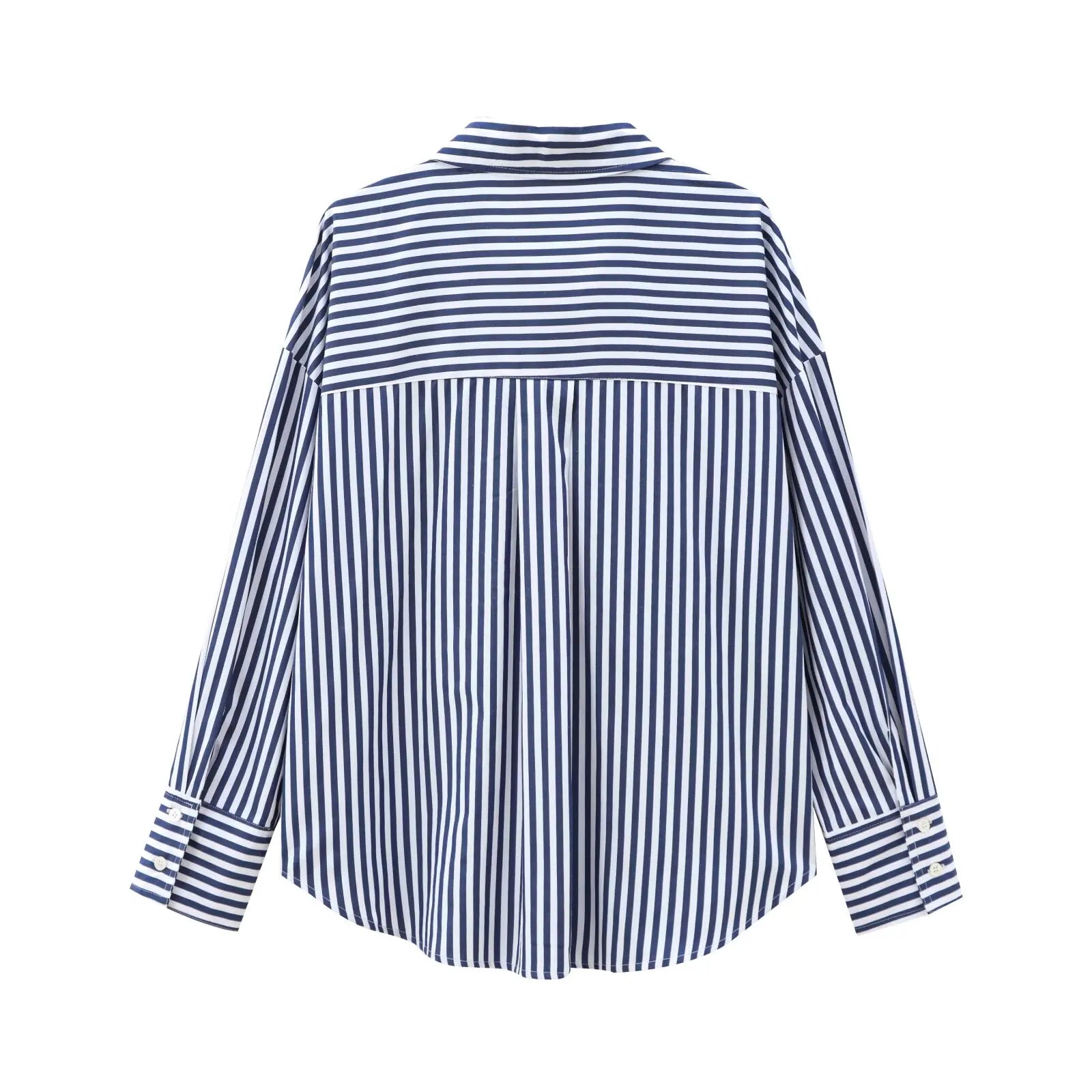 Women's Casual Versatile Loose Poplin Shirt Lightweight Basic Button-Up for Autumn Fashion