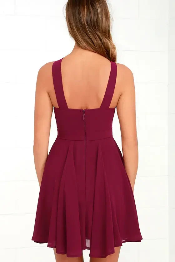 Sexy Backless Halter Mini Dress For Club Party Women