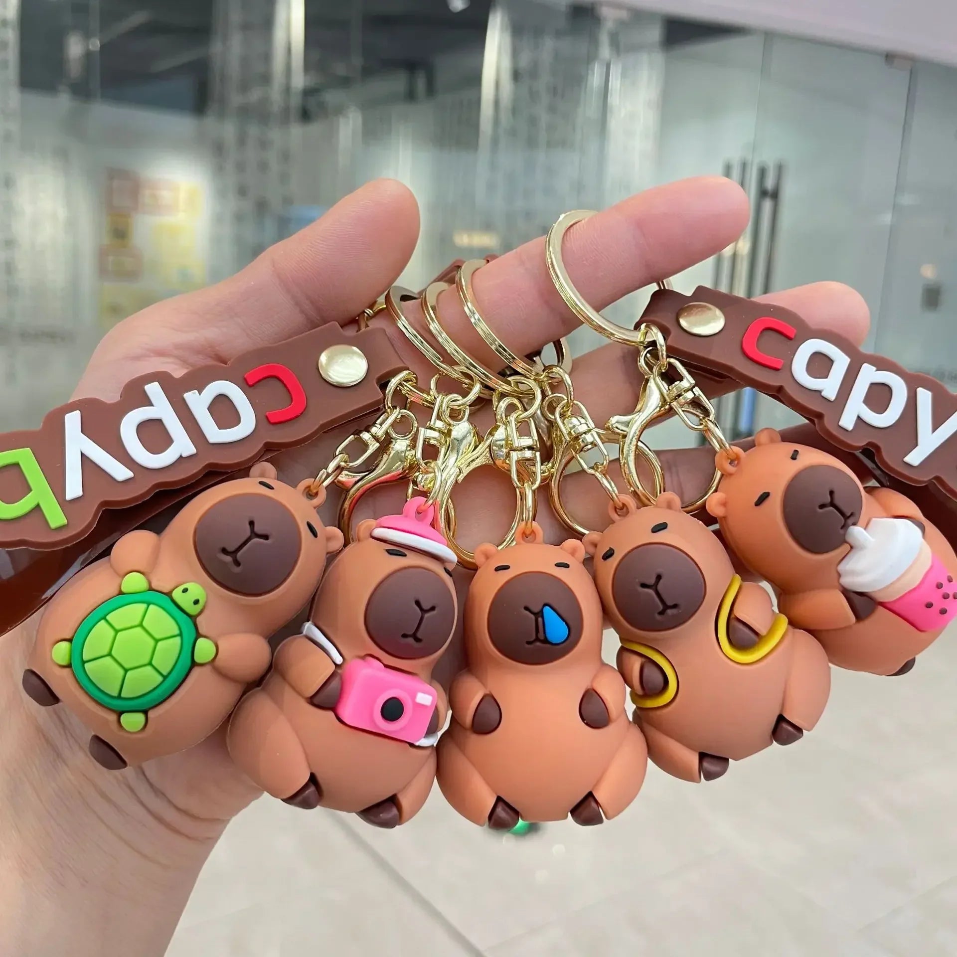 Capybara Keychain Soft PVC Cute Key Accessories for Boys and Girls Ideal Party Gifts
