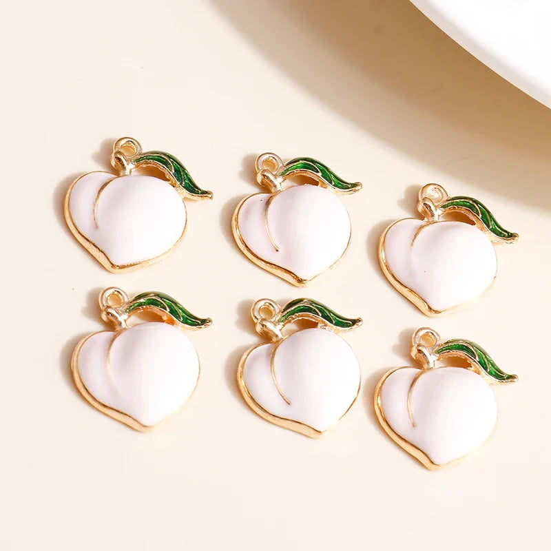 10pcs Mini Fruit Cherry Enamel Charms for DIY Jewelry Making Accessories