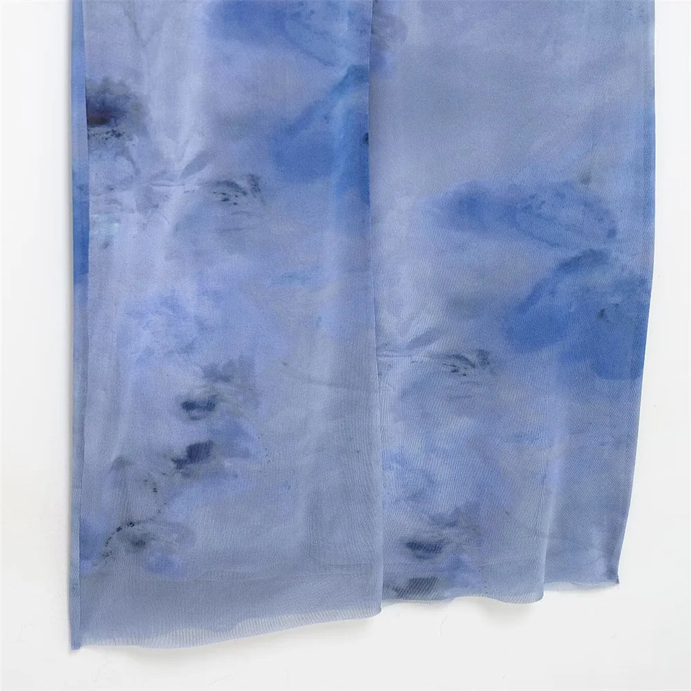 Slimming Printed Sleeveless Dress With Stand Up Collar