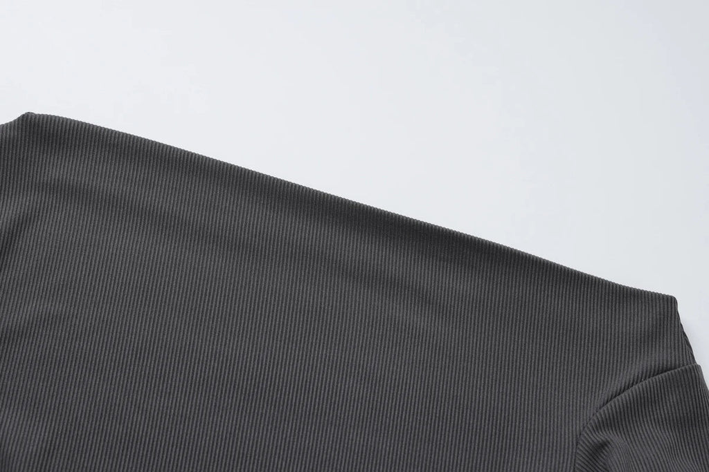 Solid Skew Collar Long Sleeve T-Shirt and Ruched Maxi Skirt 2-Piece Set Women's Y2K Fashion Outfit for Fall Night Party and Vacation