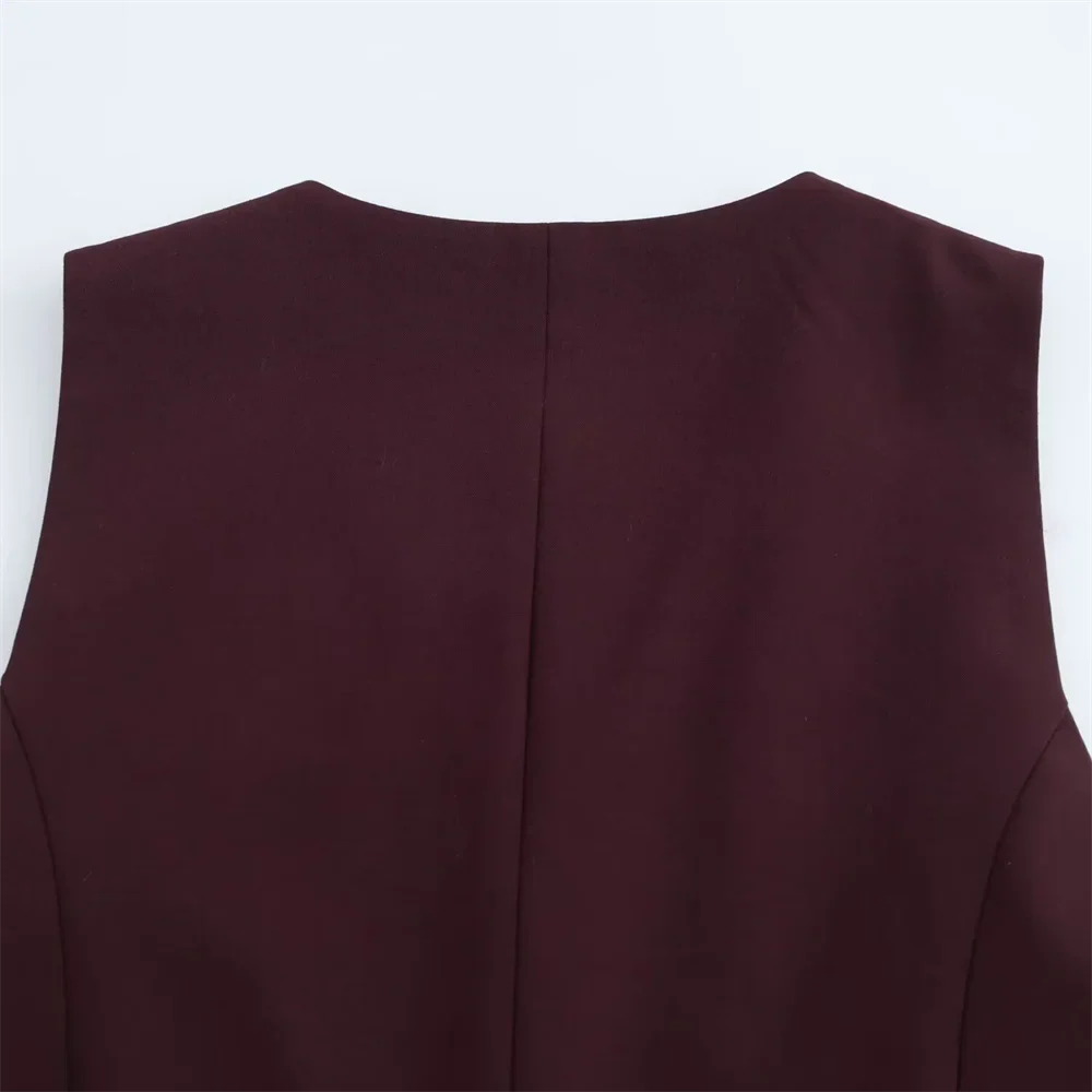 Classic Women's Suit Set Dark Brown Blazer and Tailored Trousers